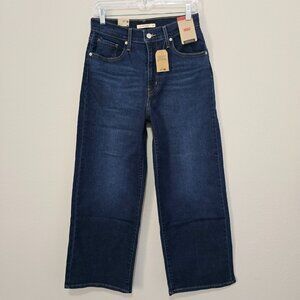NWT Levi's Wide Leg High Rise Jeans 90s Retro Blue Size 28